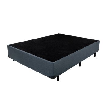 BOX MAX CASAL ANTIGO 128x188x30 CORINO LINHO CINZA