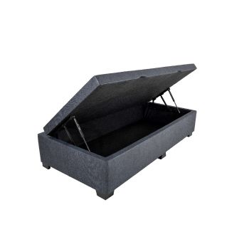 BOX BIO BAÚ BLINDADO AL SOLTEIRO KING 096X203X38 LINHO PRETO